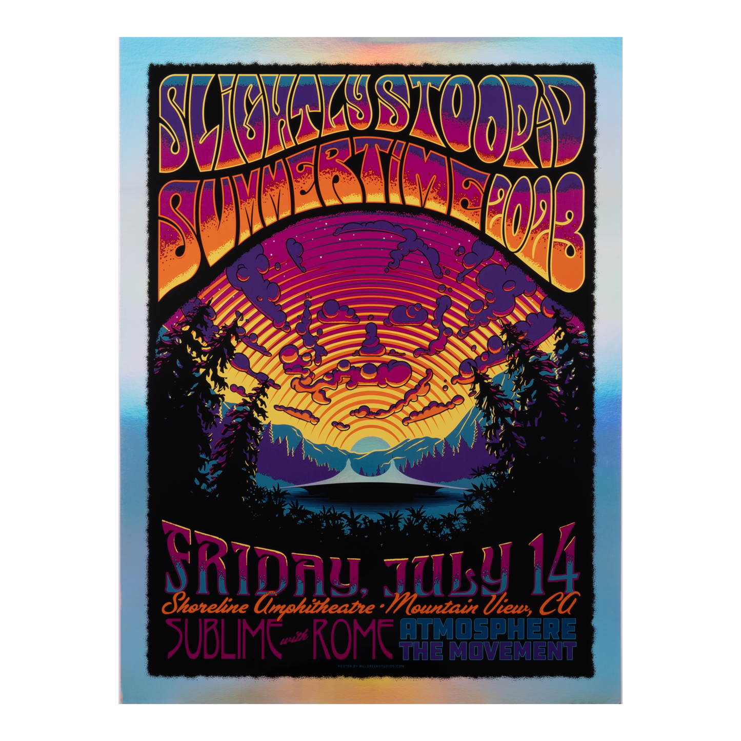 7/14/23 Mountain View, CA Show Foil Poster by Bill Green (Well Traveled)