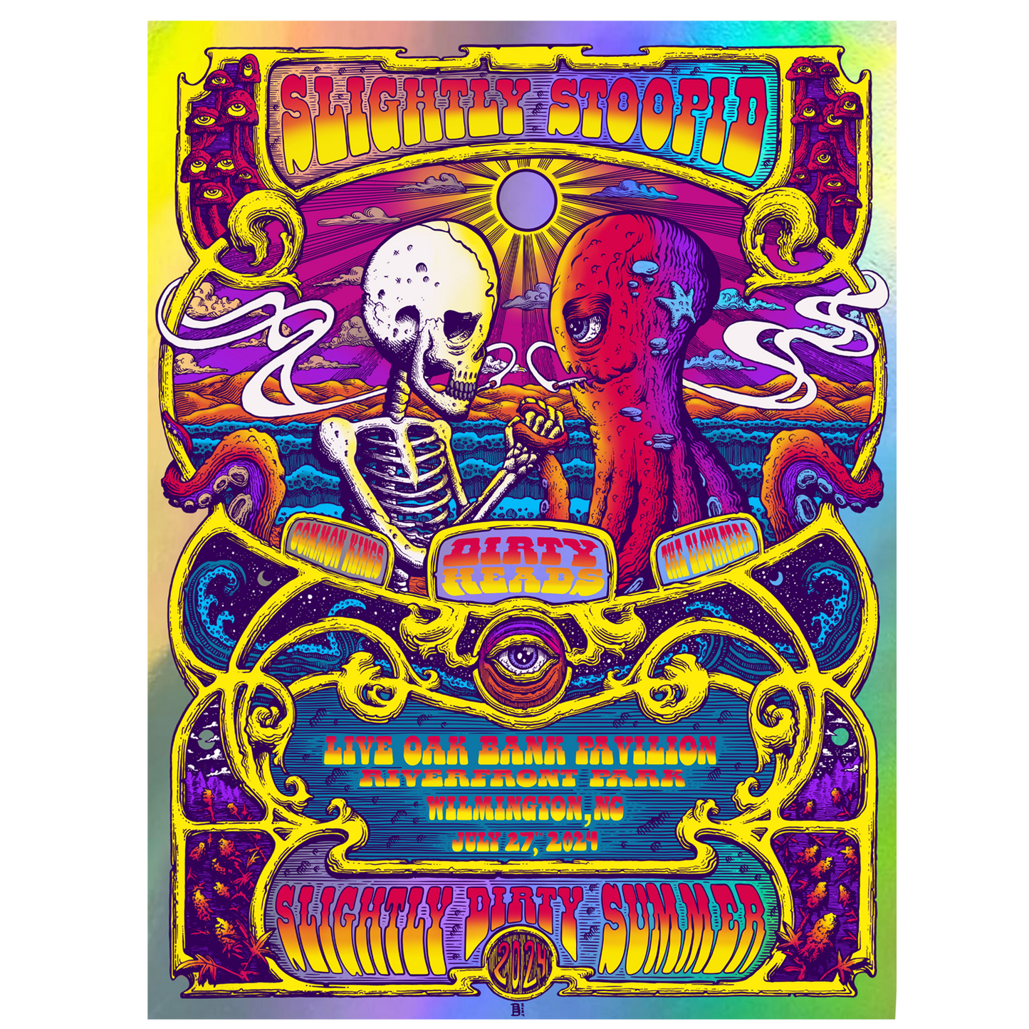7/27/24 Wilmington, NC Foil Show Poster by Bo Bramwell