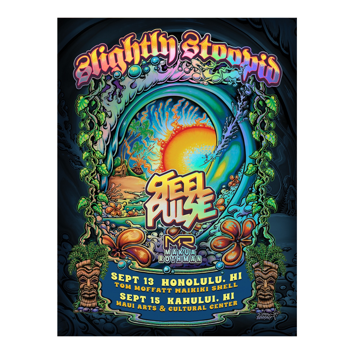 9/13/2024 and 9/15/2024 Hawaii Show Foil Poster by Drew Brophy