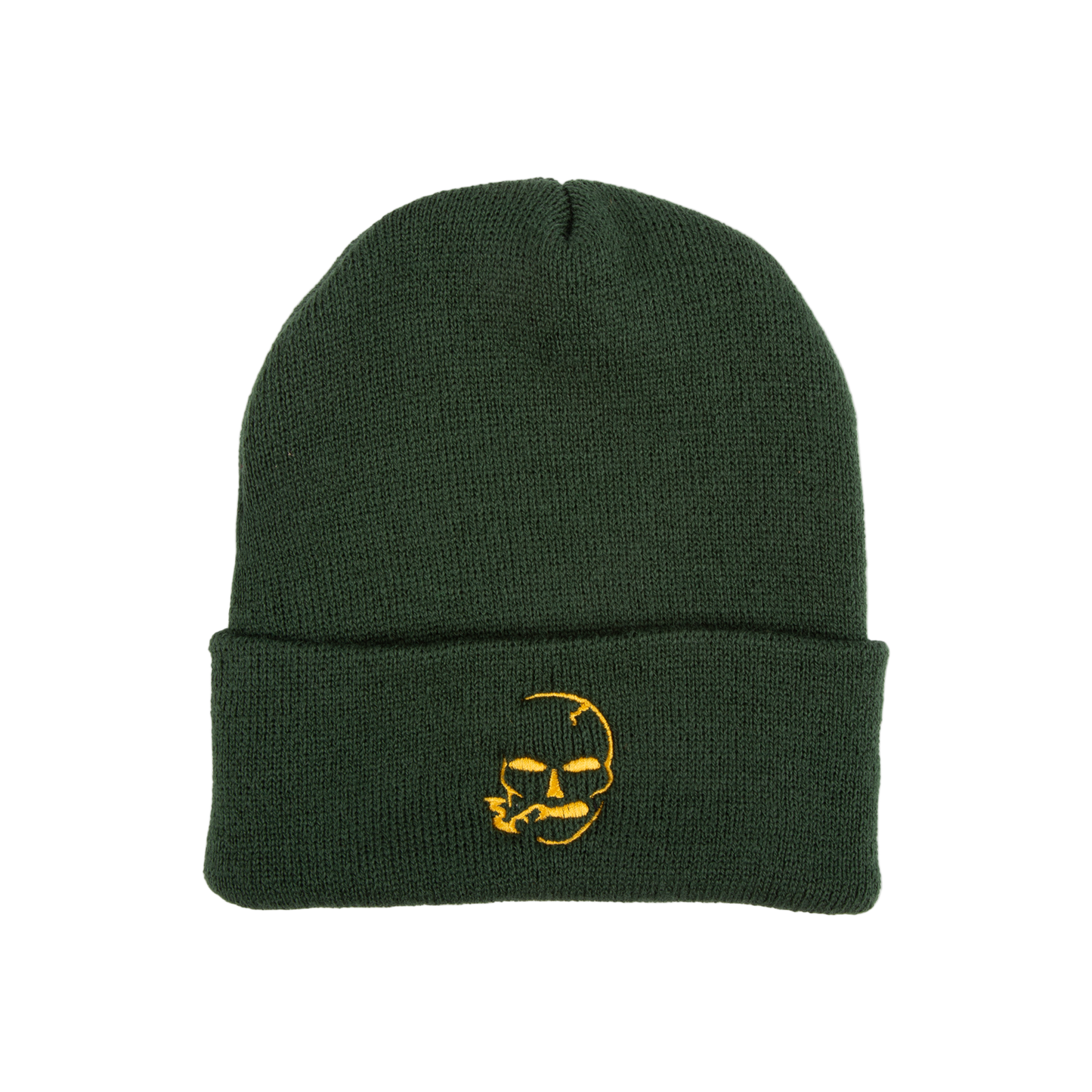Smoking Skull Green Beanie