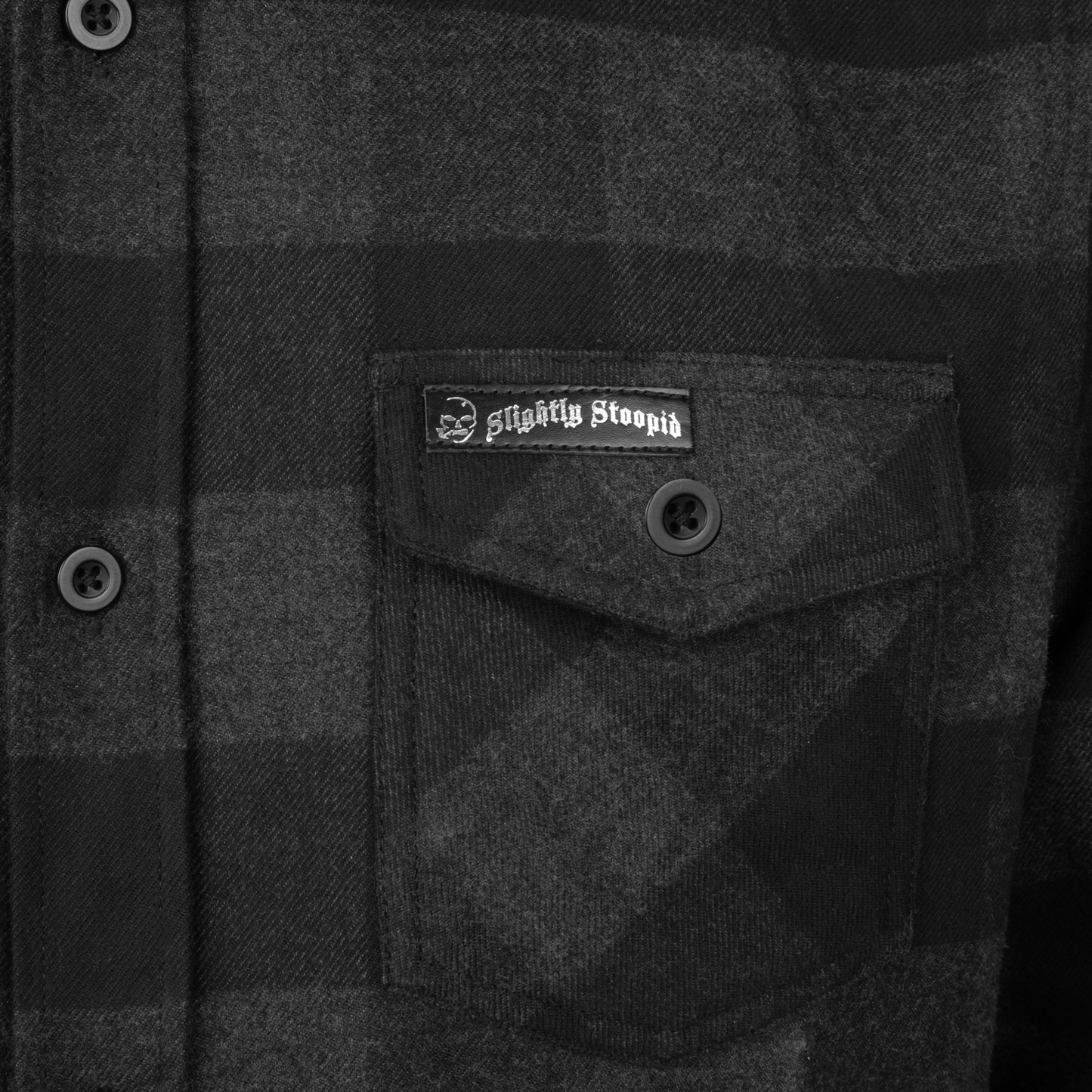Slightly Stoopid Flannel Shirt (Charcoal Heather/Black)