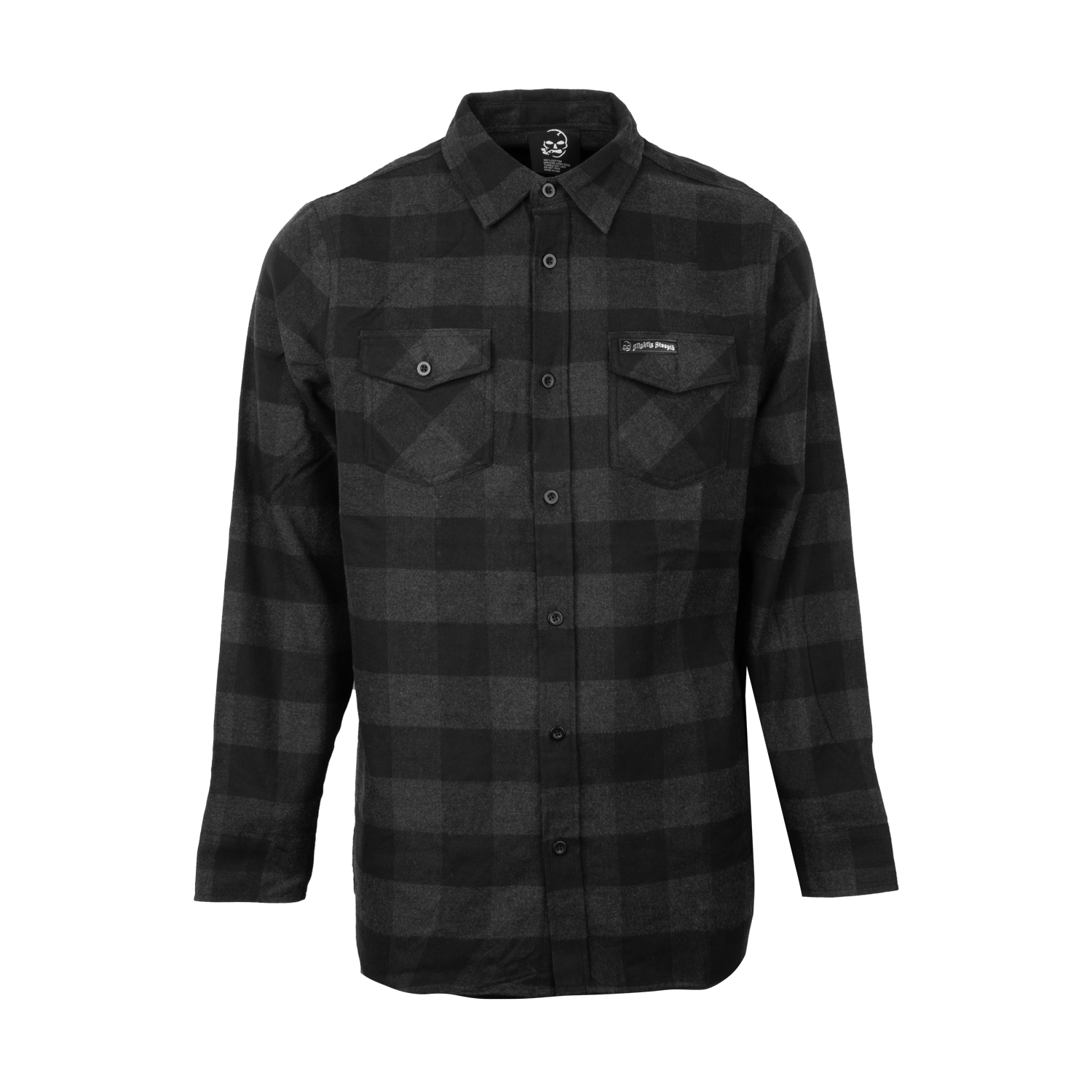 Slightly Stoopid Flannel Shirt (Charcoal Heather/Black)