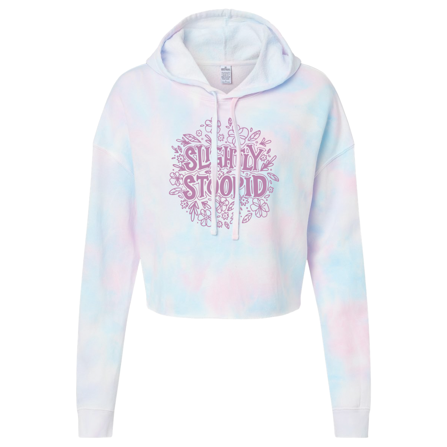 Ladies Tie Dye Flowers Crop Hoodie