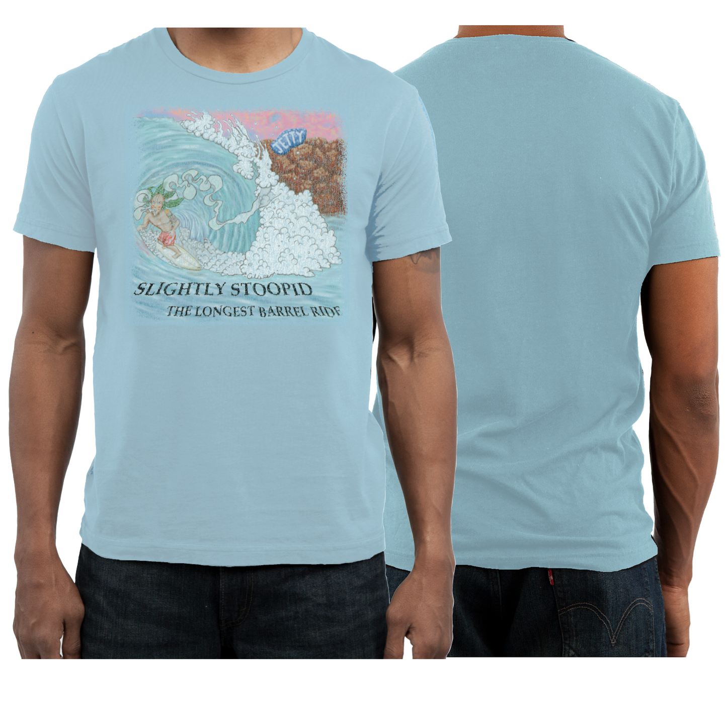 The Longest Barrel Ride Golden Goods Tee (Stonewash Blue)