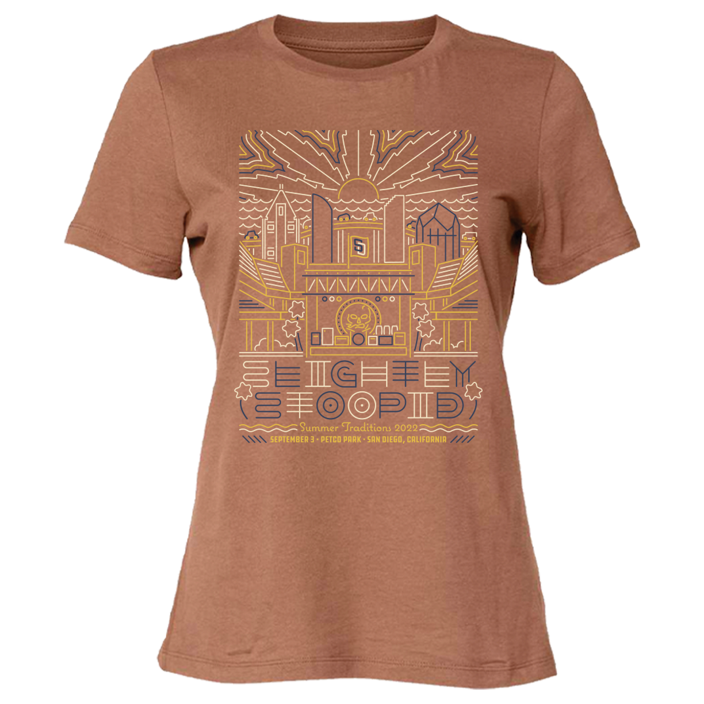 San Diego 2022 Outline Ladies Tee (Chestnut)