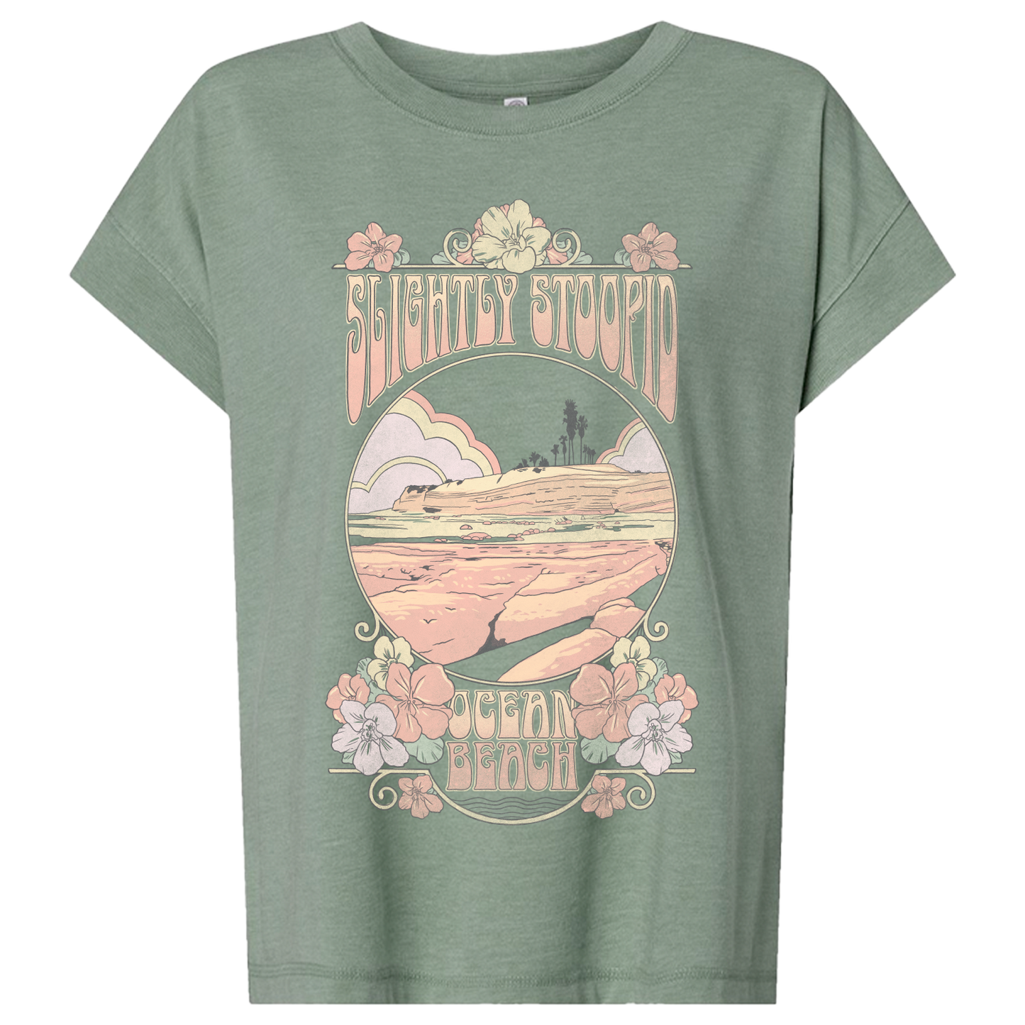 Ladies Psychedelic Summer Tee Basil