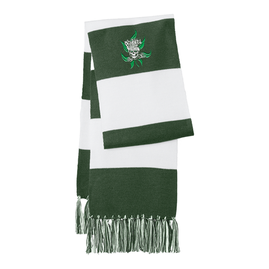 Green Skull Fringed Scarf