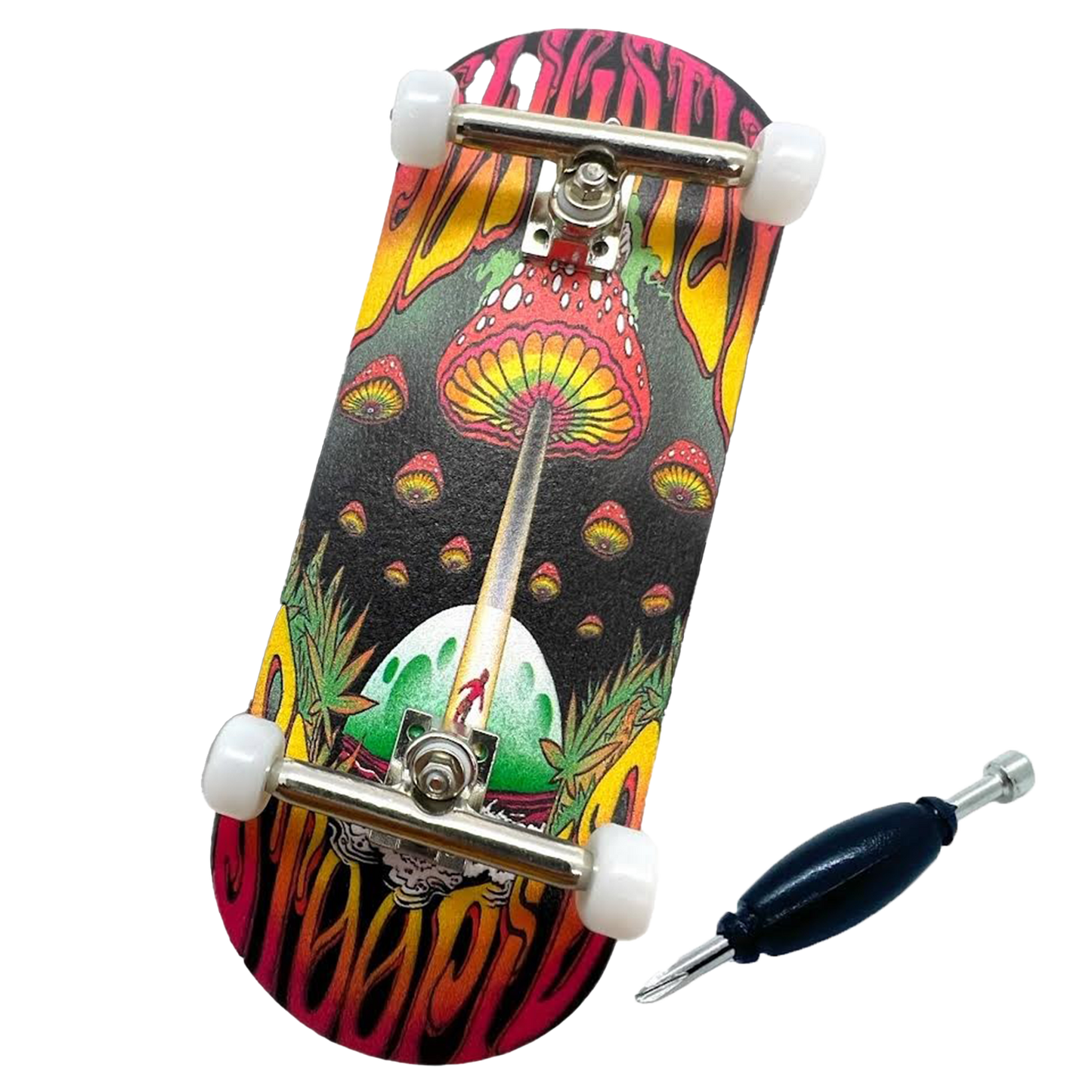LC BOARDS X SLIGHTLY STOOPID 98X34 MUSHROOM ALIEN FINGERBOARD COMPLETE
