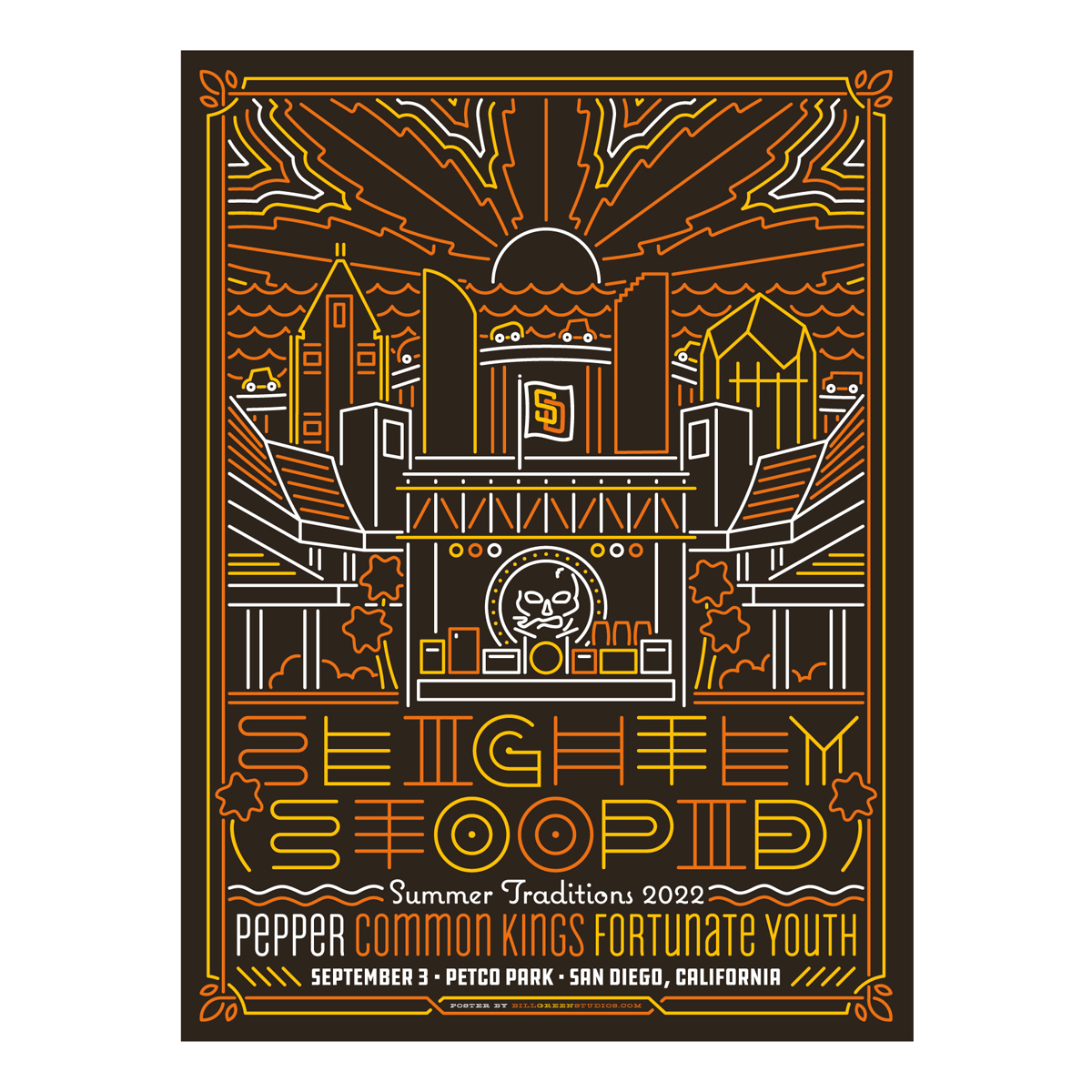 9/3 San Diego, CA SHOW POSTER - Regular & Foil - Bill Green
