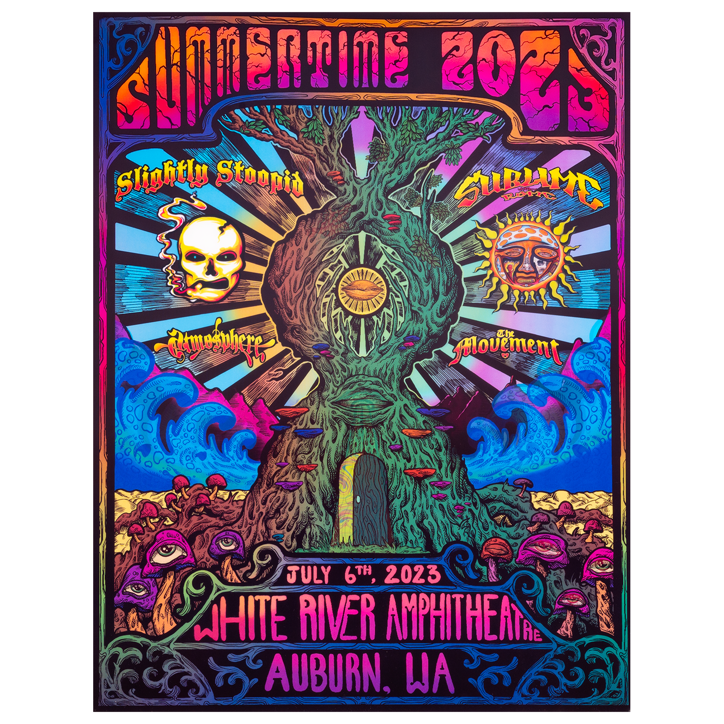 7/6/23 Auburn, WA Foil Show Poster by Illustration By Bo