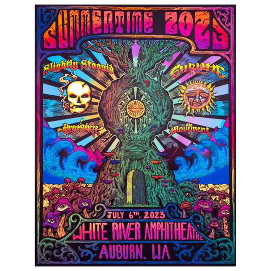 7/6/23 Auburn, WA Foil Show Poster by Illustration By Bo