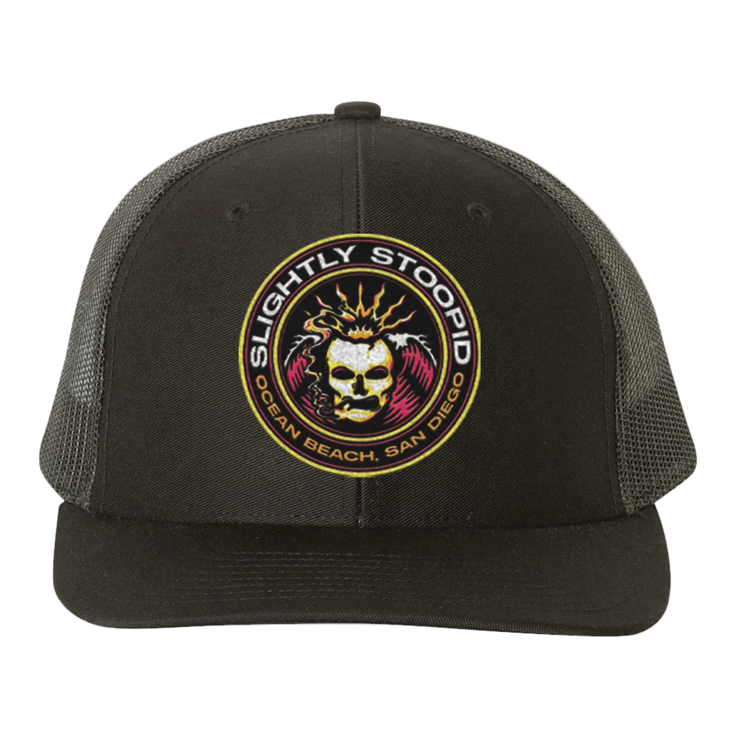 Smoking Skull Patch Hat