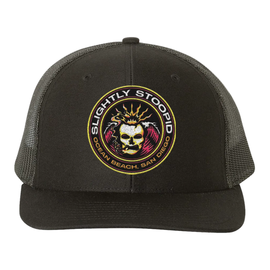 Smoking Skull Patch Hat