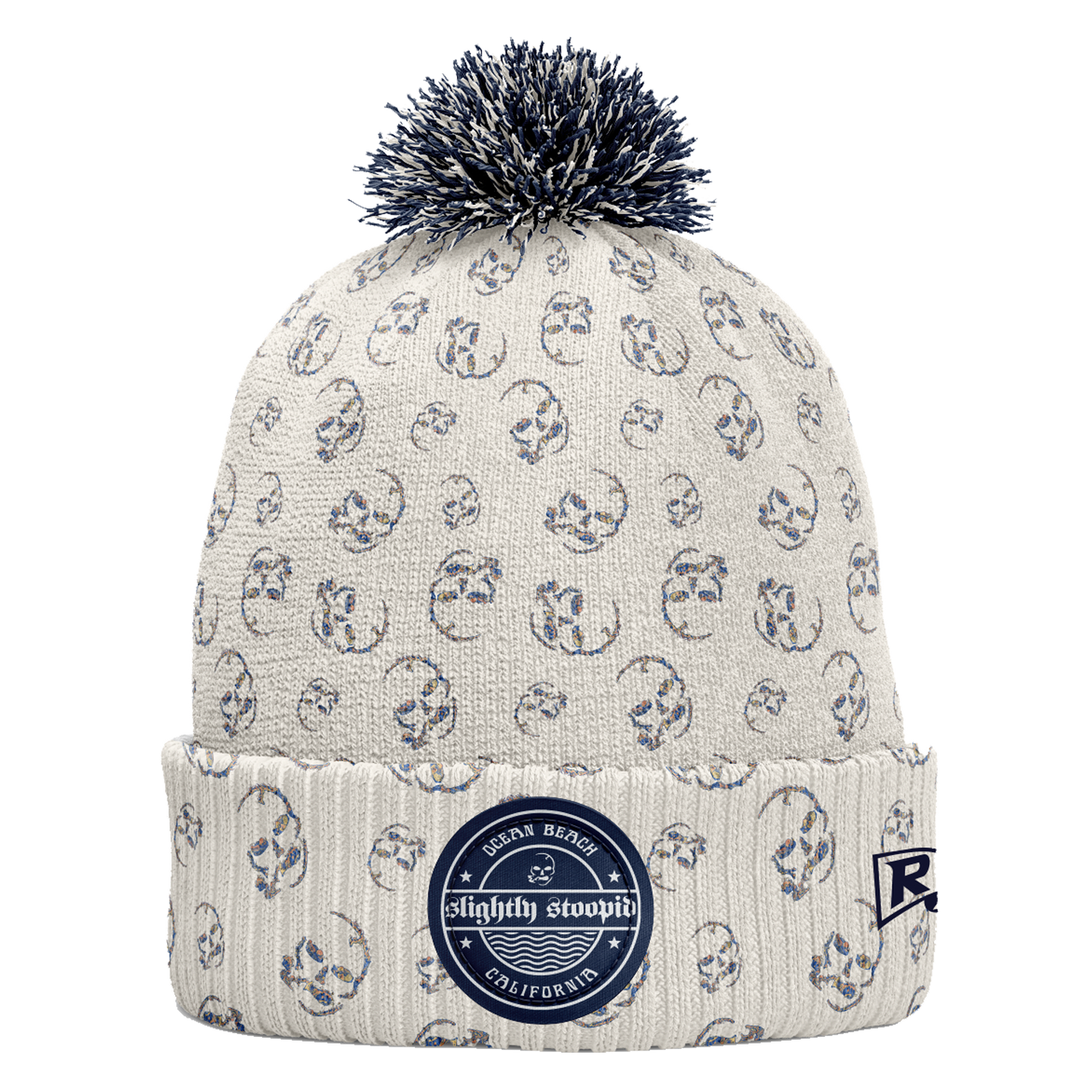 Stoopid Wax Skull Pom Beanie