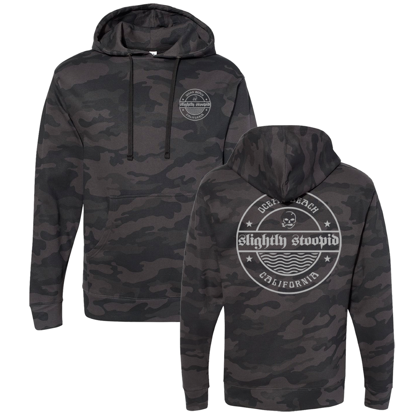 Stoopid Wax Pullover Hoodie (Black Camo)