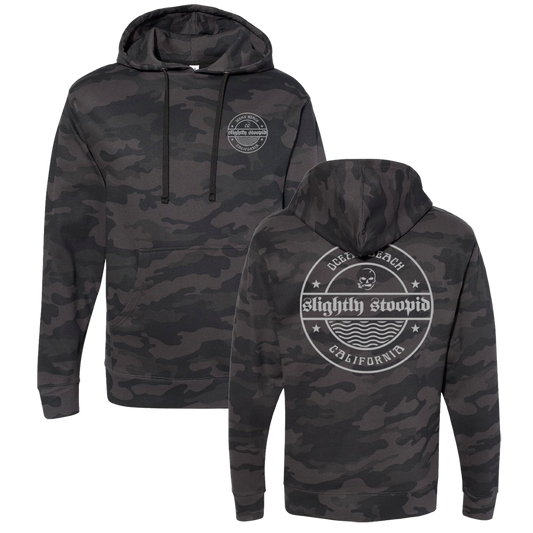 Stoopid Wax Pullover Hoodie (Black Camo)