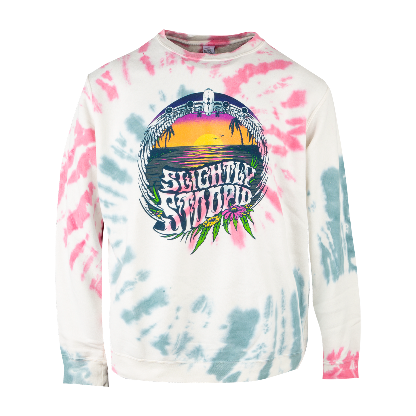 Up On A Plane Ladies Tie Dye Crewneck