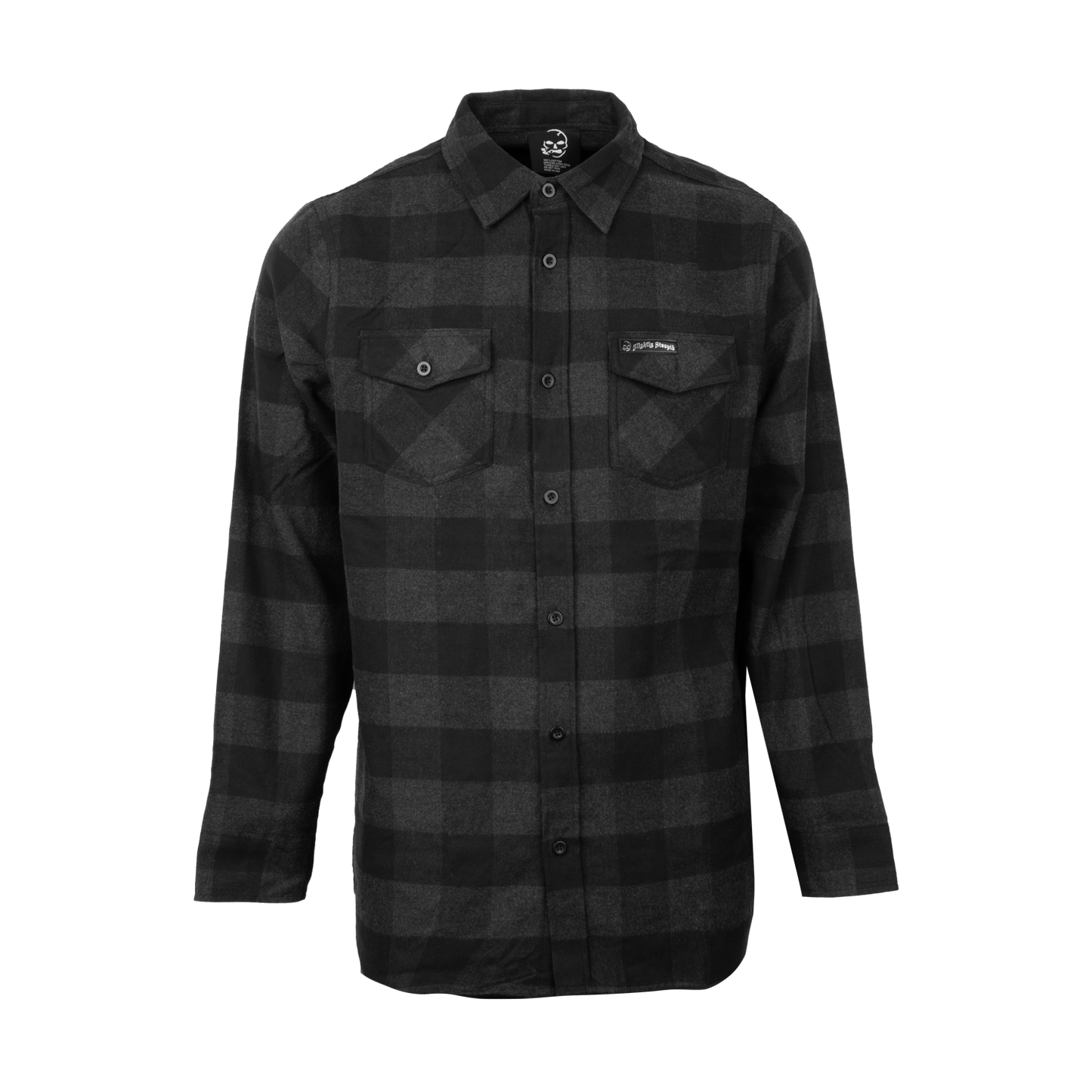 Slightly Stoopid Flannel Shirt (Charcoal Heather/Black)