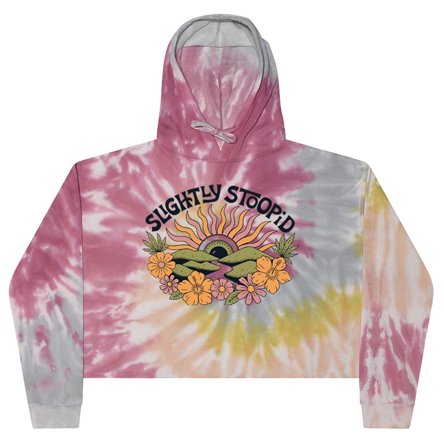 Summer Eye Tie Dye Crop Hoodie