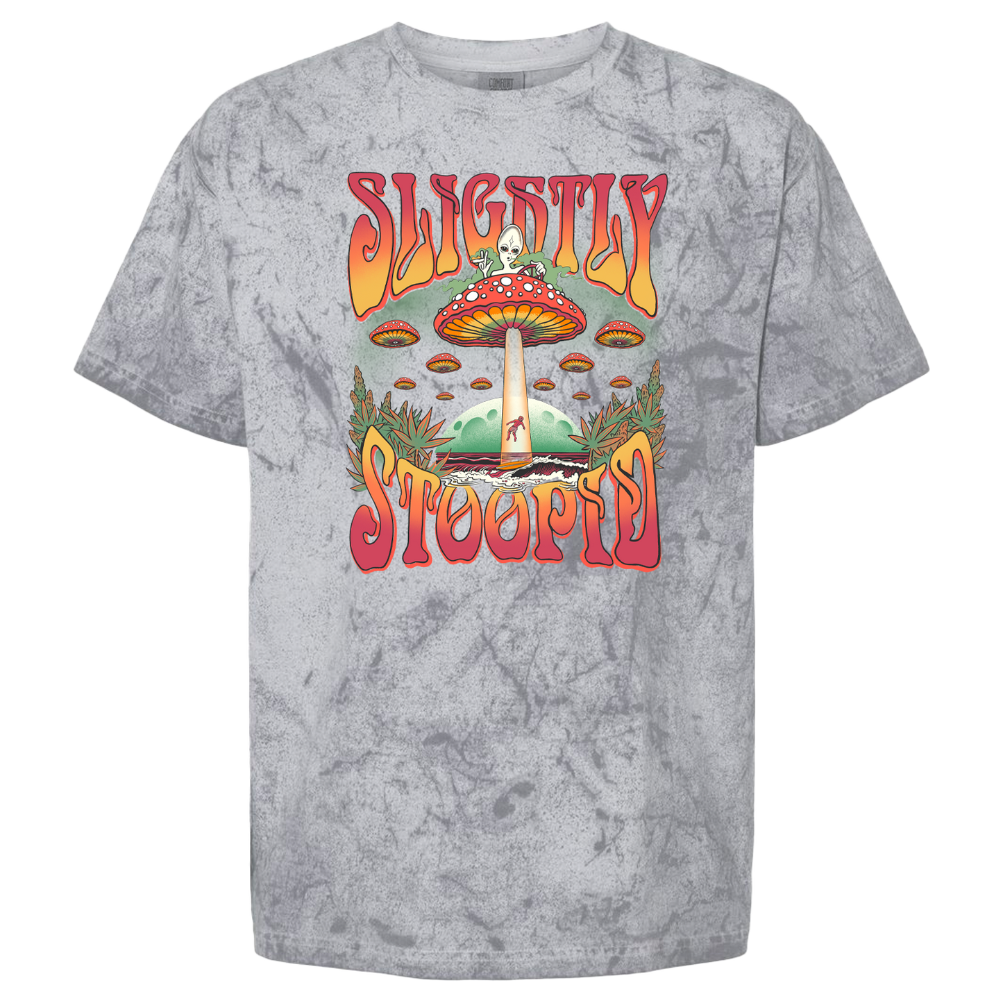 Mushroom UFO Grey Tie Dye Tee