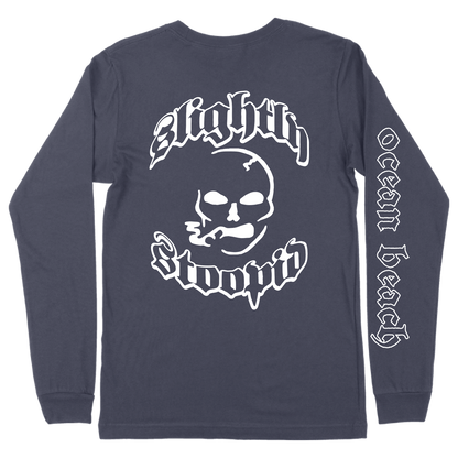 Smoking Skull Long Sleeve (Navy)