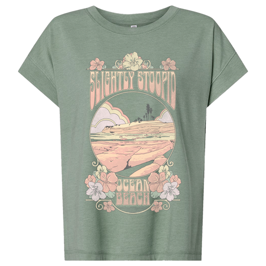 Ladies Psychedelic Summer Tee Basil