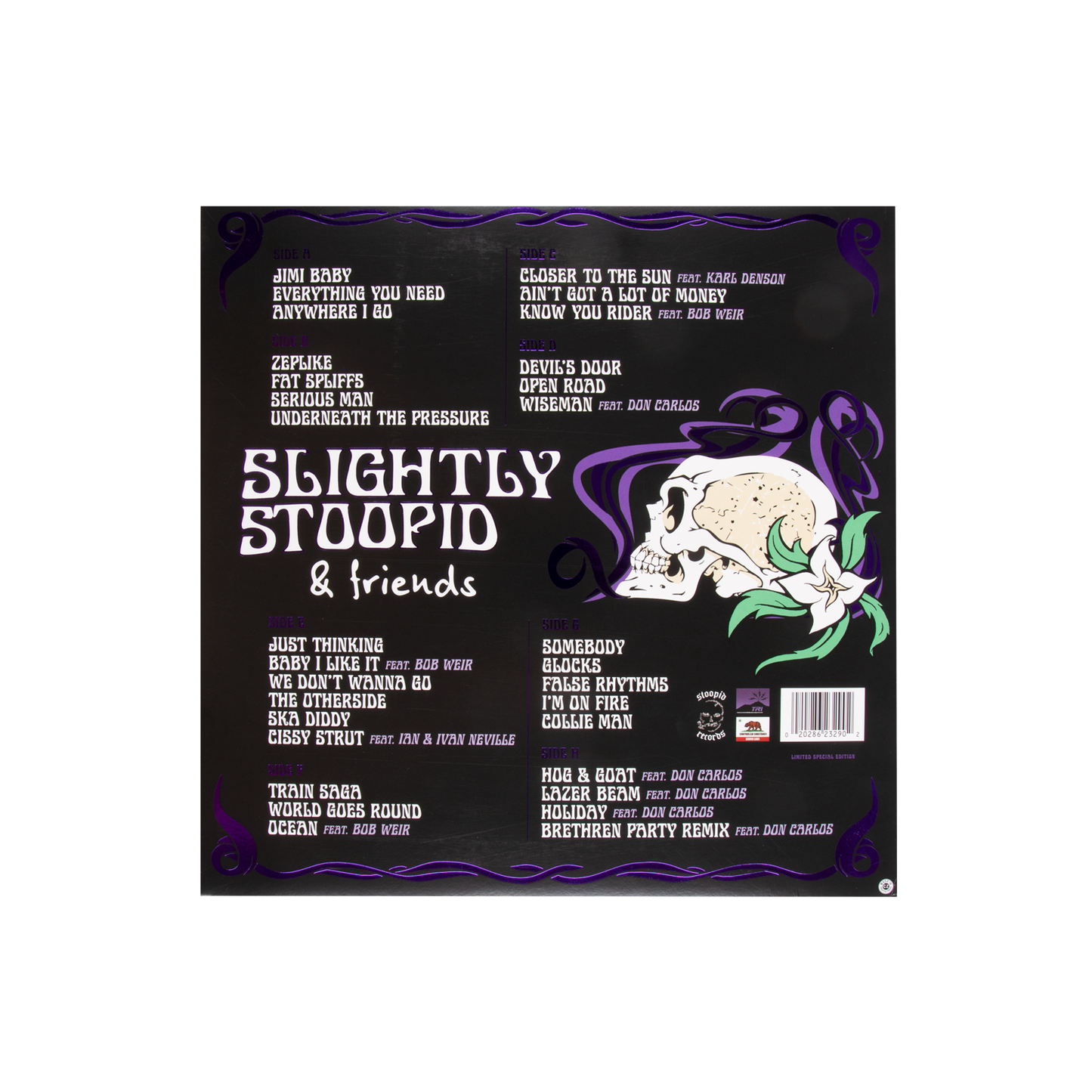 Slightly Stoopid & Friends "Live At Roberto's" TRI Studios 9.13.11 12" 140gram Vinyl in Deep Purple & Black Smoke