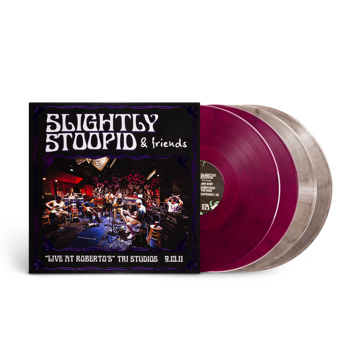 Slightly Stoopid & Friends "Live At Roberto's" TRI Studios 9.13.11 12" 140gram Vinyl in Deep Purple & Black Smoke